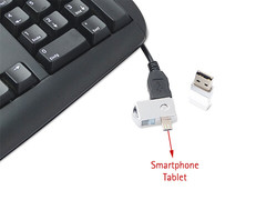 USB-Stick Crystal Twin als Adapter für Tastatur an Smartphone