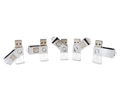USB-Stick aus Glas und Metall, ohne Deckel, gravierbar