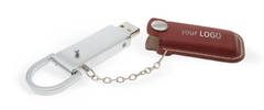 USB Stick aus Metall mit Lederhülle